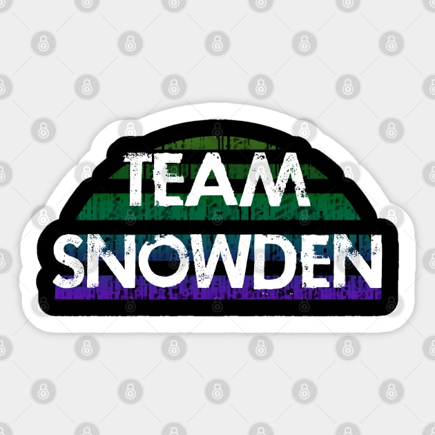 Team Snowden. We stand with Edward Snowden. Modern day hero. Violation of human rights. Distressed vintage design. Protect free speech. No to mass surveillance Sticker by IvyArtistic